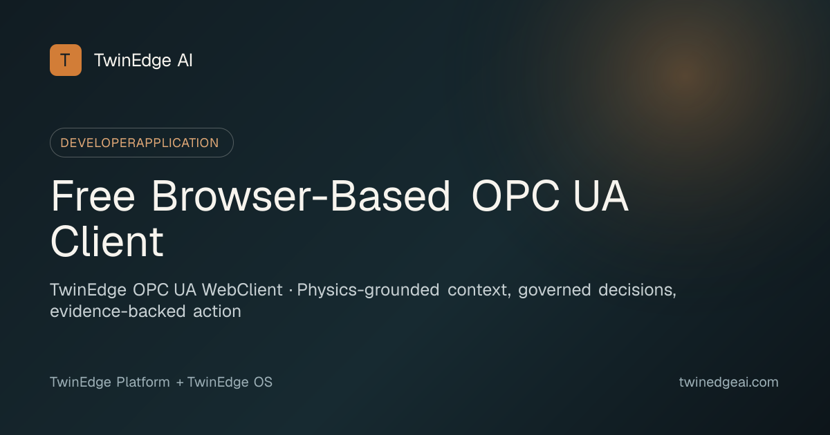 Free Browser-Based OPC UA Client | TwinEdge